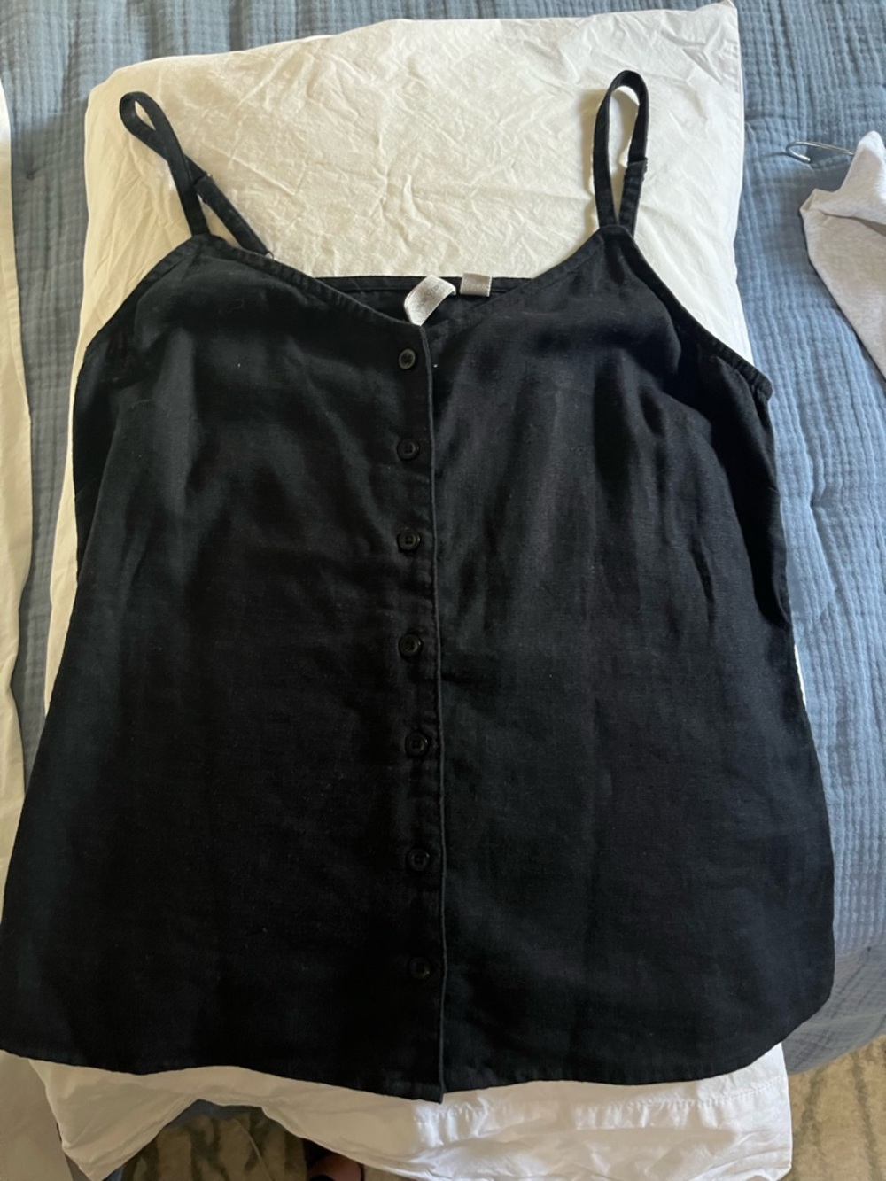 Treasure & Bond Black Button-Front Spaghetti Strap Tank Top - Women
